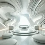 ap000009｜未来の建築物を思わせる直線の無い部屋【フリー素材】