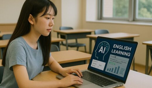 ap000017 | AIが支援する英語学習に取り組む高校生の女性【フリー素材】