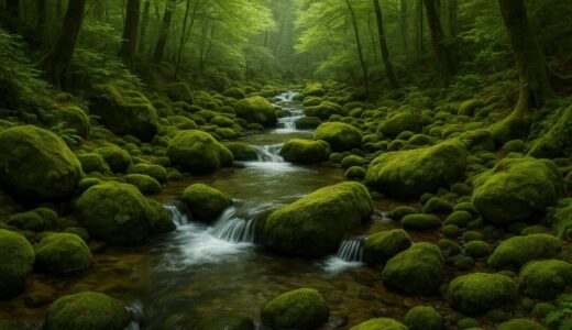 ap000021 |苔むした渓流と静かな森の風景【フリー素材】