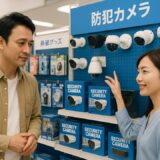 ap000031 | 防犯カメラ売り場で商品を選ぶ日本人夫婦【フリー素材】